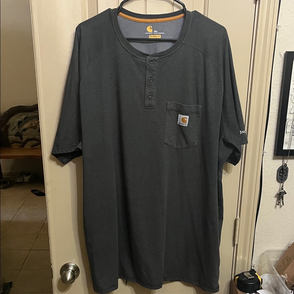 Carhartt Force Relaxed Fit Charcoal 3XL Shirt With Pocket